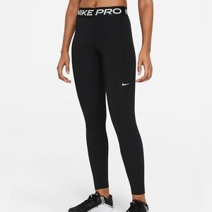 Women's Mid-Rise Mesh-Paneled Leggings Nike Pro size xs